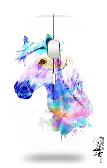Souris sans fil avec récepteur usb watercolor horse