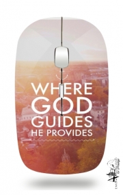 Souris sans fil avec récepteur usb Where God guides he provides Bible