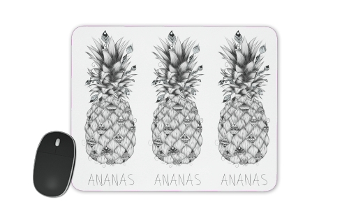 Tapis de souris Ananas en noir et blanc
