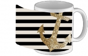 Tasse Mug gold glitter anchor in black