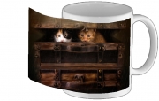 Tasse Mug Little cute kitten in an old wooden case