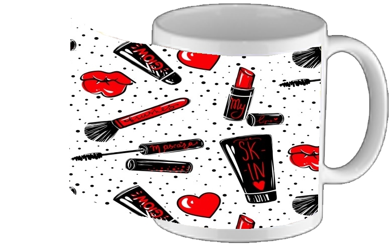 Tasse Mug Makeup seamless pattern