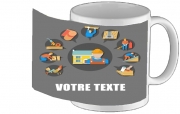 Tasse Mug Logo couvreur toiture avec texte personnalisable