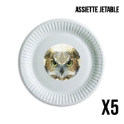 Pack de 5 assiettes jetable abstract owl