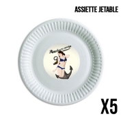 Pack de 5 assiettes jetable Anchors Aweigh - Classic Pin Up