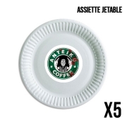 Pack de 5 assiettes jetable Anteiku Coffee