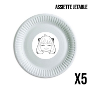 Pack de 5 assiettes jetable Anya forger