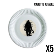 Pack de 5 assiettes jetable Apocalypse Hunter