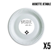 Pack de 5 assiettes jetable Basque What Else