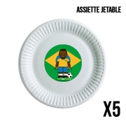 Pack de 5 assiettes jetable Bricks Collection: Brasil Edson
