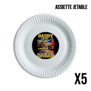 Pack de 5 assiettes jetable Daddy You are as smart as iron man as strong as Hulk as fast as superman as brave as batman you are my superhero