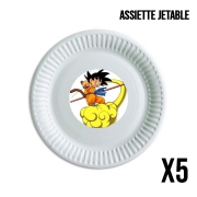 Pack de 5 assiettes jetable Goku Kid on Cloud GT