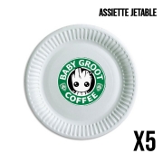 Pack de 5 assiettes jetable Groot Coffee
