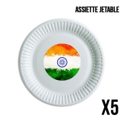 Pack de 5 assiettes jetable Indian Paint Spatter