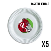 Pack de 5 assiettes jetable Indiana College Football