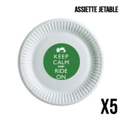 Pack de 5 assiettes jetable Keep Calm And ride on Tractor