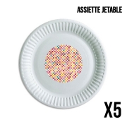 Pack de 5 assiettes jetable Klee Pattern