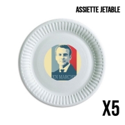 Pack de 5 assiettes jetable Macron Propaganda En marche la France