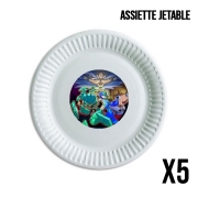 Pack de 5 assiettes jetable Megaman 11