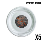 Pack de 5 assiettes jetable Red and Black Field