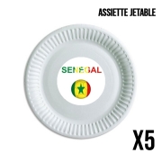 Pack de 5 assiettes jetable Senegal Football