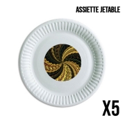 Pack de 5 assiettes jetable Twirl and Twist black and gold