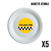 Pack de 5 assiettes jetable Yellow Cab
