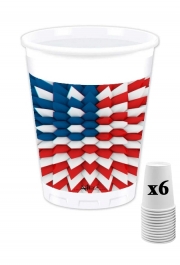 Pack de 6 Gobelets 3D Poly USA flag
