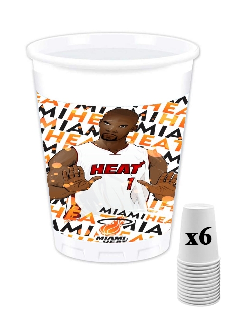 Pack de 6 Gobelets Basketball Stars: Chris Bosh - Miami Heat