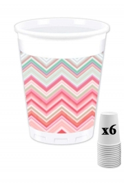 Pack de 6 Gobelets colorful chevron in pink