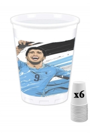 Pack de 6 Gobelets Football Stars: Luis Suarez - Uruguay