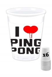 Pack de 6 Gobelets I love Ping Pong