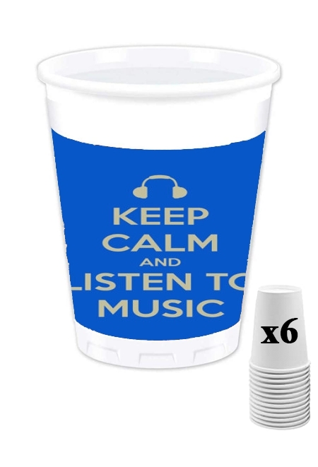 Pack de 6 Gobelets Keep Calm And Listen to Music