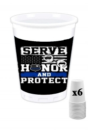 Pack de 6 Gobelets Police Serve Honor Protect