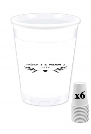 Pack de 6 Gobelets Tampon Mariage Provence branches d'olivier