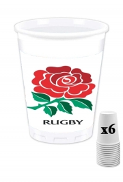 Pack de 6 Gobelets Rose Flower Rugby England
