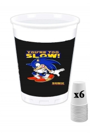 Pack de 6 Gobelets You're Too Slow - Sonic