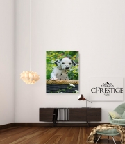 Poster chiot dalmatien dans un panier