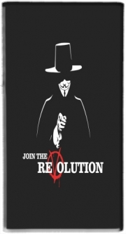 Mini batterie externe de secours micro USB 5000 mAh V For Vendetta Join the revolution