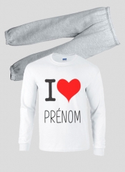 Pyjama enfant I love Prénom - Personnalisable avec nom de ton choix