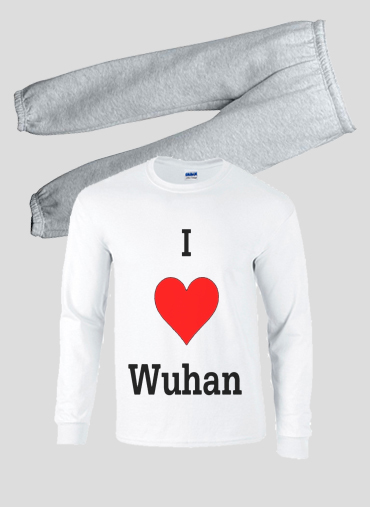 Pyjama enfant I love Wuhan Coronavirus