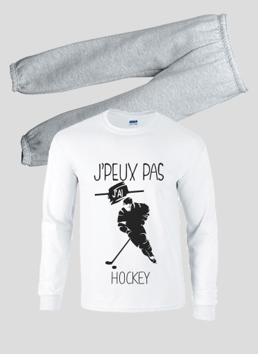 Pyjama enfant Je peux pas j'ai hockey sur glace