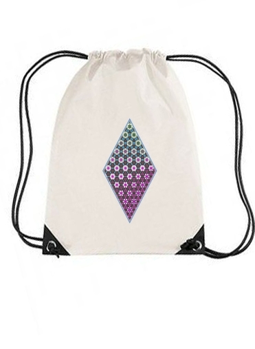 Sac de gym Abstract bright floral geometric pattern teal pink white