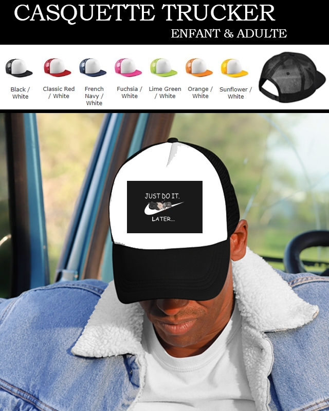 Casquette Snapback Originale Nike Parody Just do it Later X Shikamaru white  - Sacs & Accessoires
