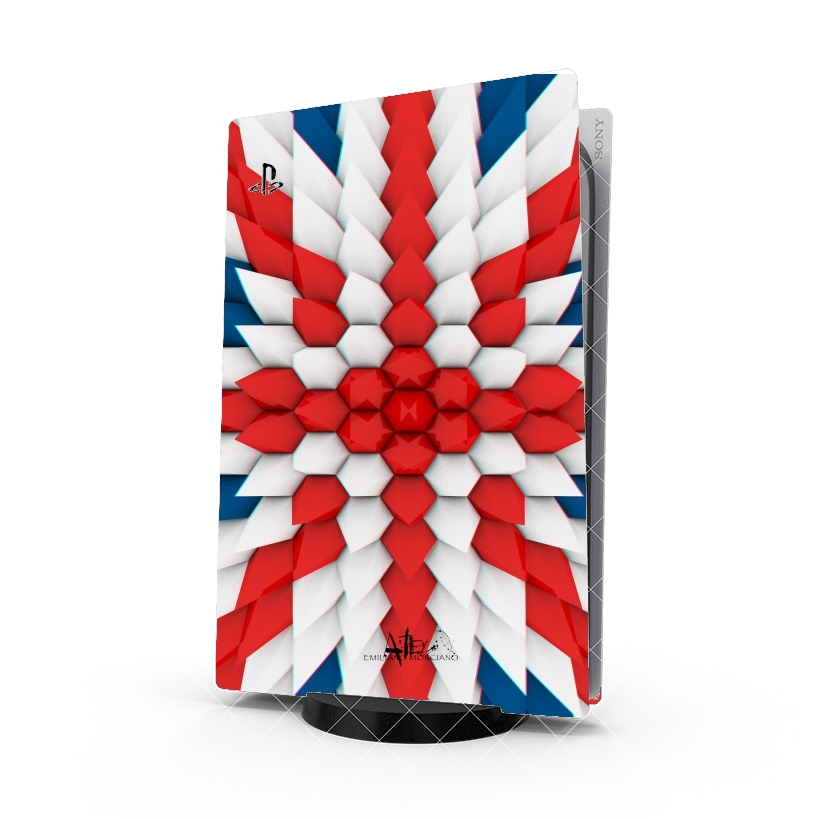 Autocollant Playstation 5 - Skin adhésif PS5 3D Poly Union Jack London flag