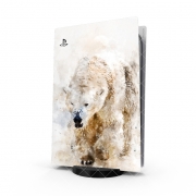 Autocollant Playstation 5 - Skin adhésif PS5 Abstract watercolor polar bear