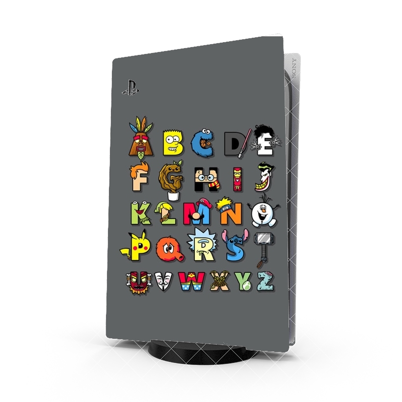 Autocollant Playstation 5 - Skin adhésif PS5 Alphabet Geek