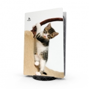 Autocollant Playstation 5 - Skin adhésif PS5 Bébé chat, mignon chaton escalade
