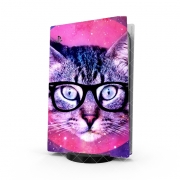 Autocollant Playstation 5 - Skin adhésif PS5 Chat Hipster