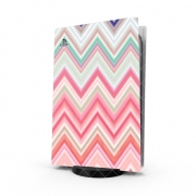 Autocollant Playstation 5 - Skin adhésif PS5 colorful chevron in pink